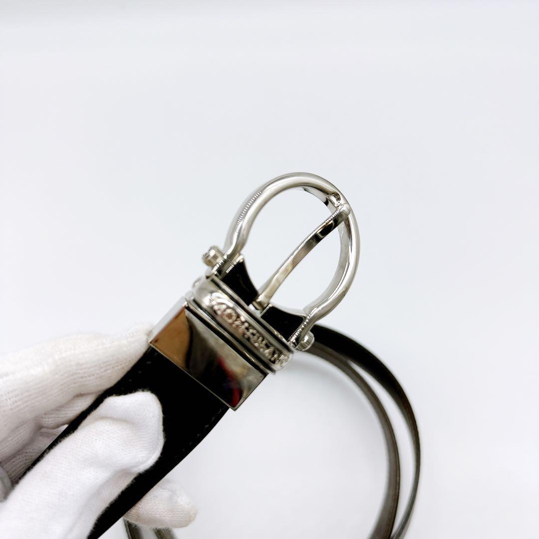 美品☆Mont Blanc モンブラン ブラック レザー ベルト☆B34