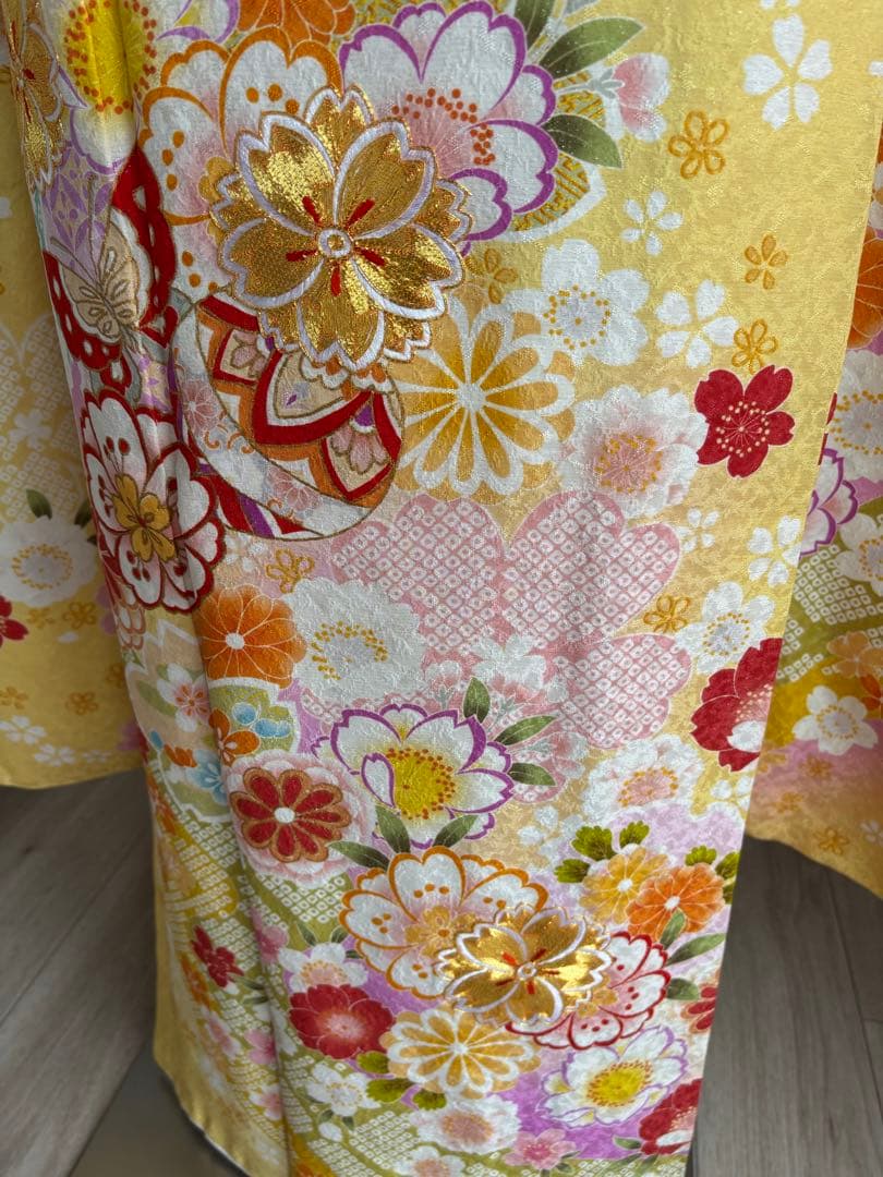 可愛い❣️振袖フルセット（７点セット）　正絹振袖　袋帯　成人式