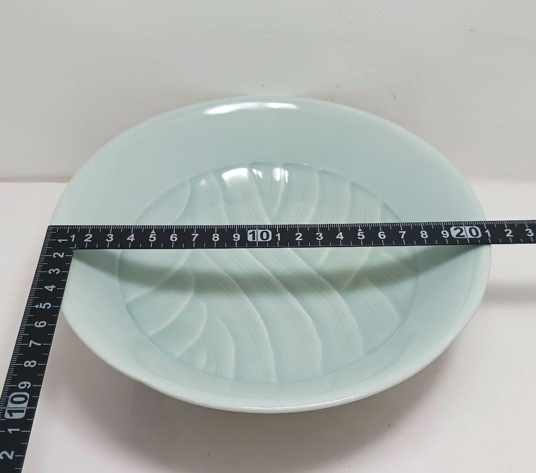 Y3886-4 宮永東山造 青磁 波涛文 鉢 共箱