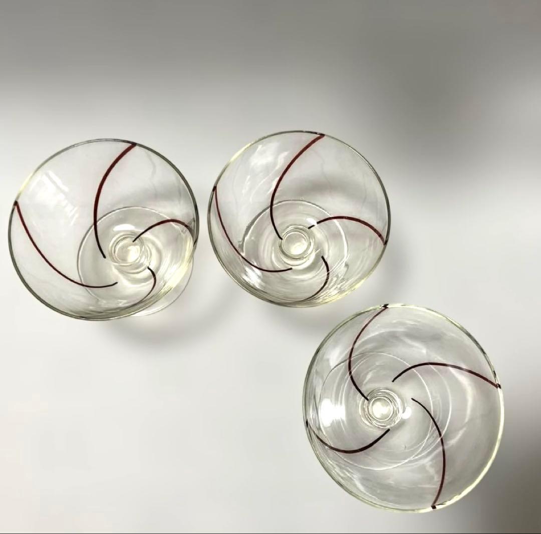 昭和レトロ 和ガラス アンティーク 氷カップ デザートカップ 3つ 説明文必読