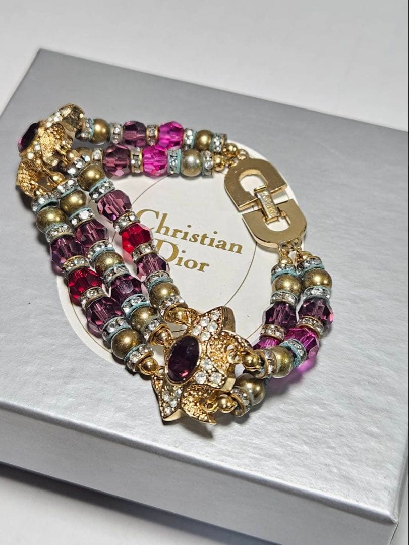 ChristianDior　ディオール　カラーストーンブレスレットラインストーン