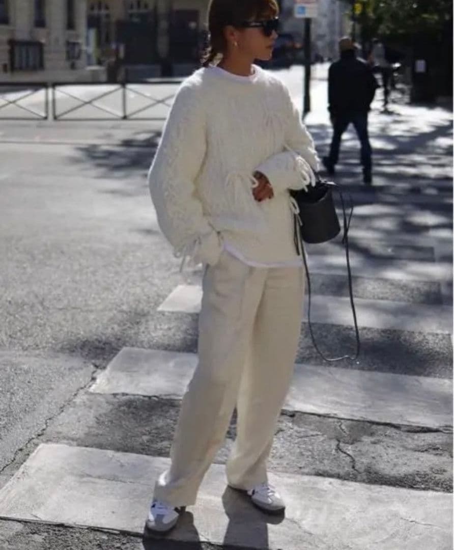 【1度着用のみ美品】 ジプソフィア ケーブルニットプルオーバー リボン