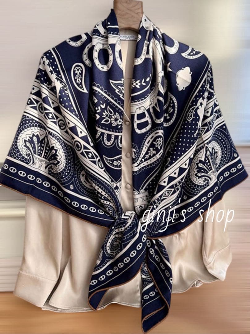 【MDK.0925様】@H82 カシミヤ シルク 大判ストール リバーシブル