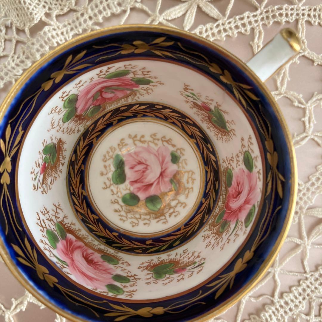 英国アンティーク　稀少チャールズボーン　薔薇絵トゥルートリオ