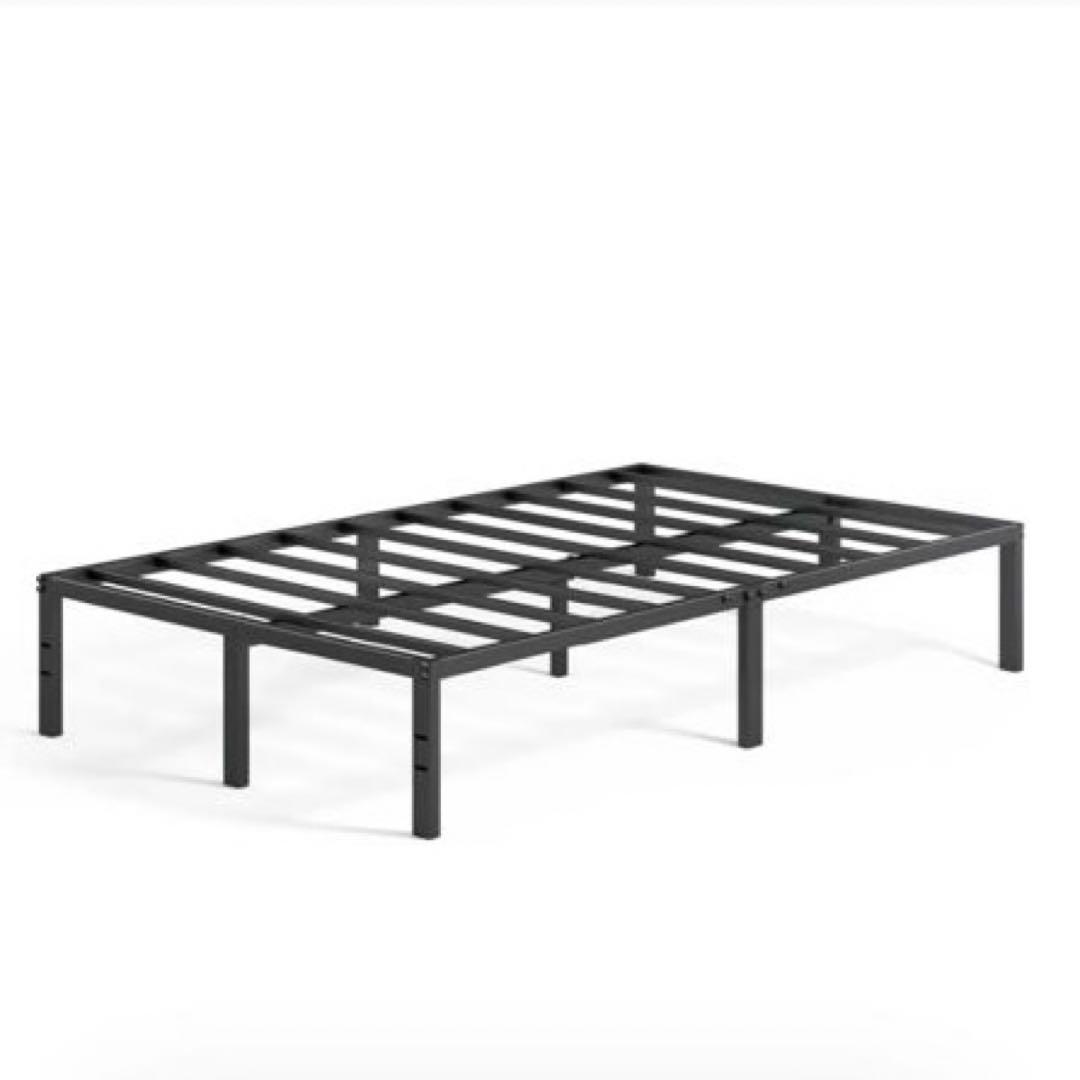Yelena セミダブルベッドフレーム スチールパイプ 36cm ブラック