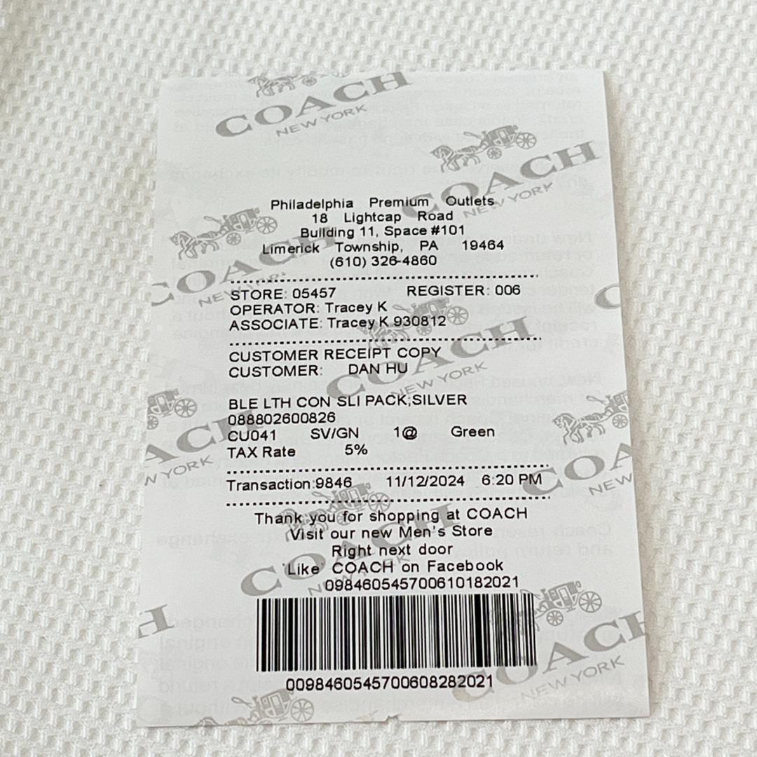 未使用 COACH CU041 メッセンジャーバッグ シグネチャー カーキ