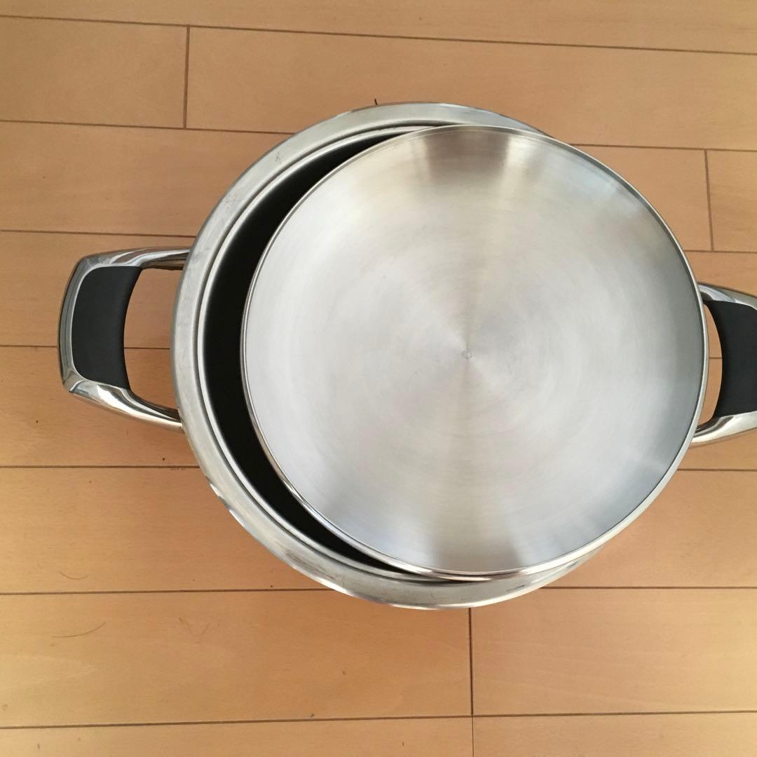 AMC ステンレス両手鍋　ステンレススチール製