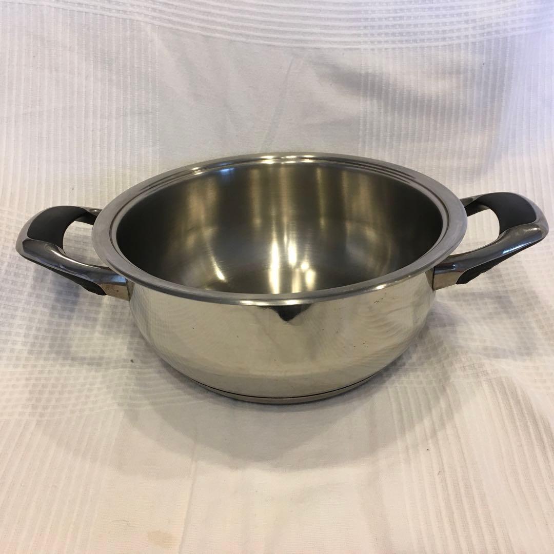 AMC ステンレス両手鍋　ステンレススチール製
