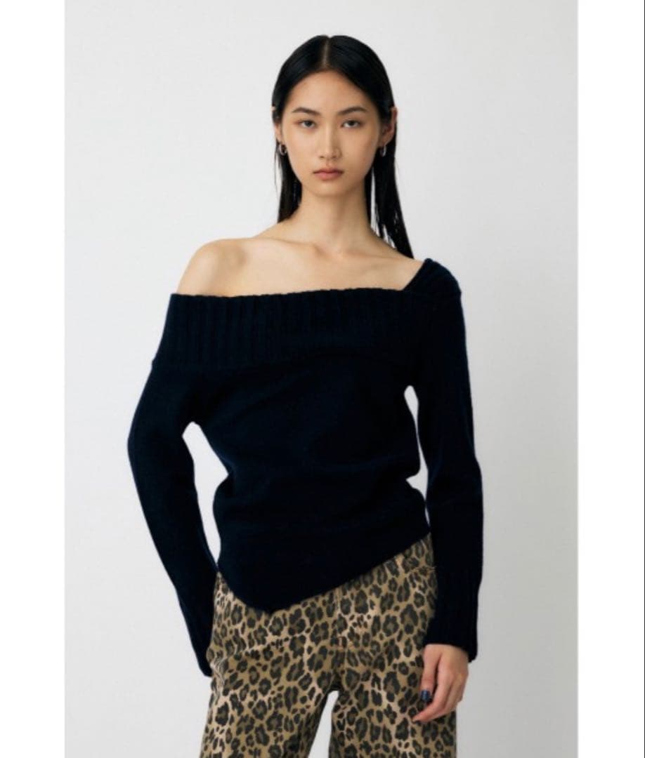 moussy マウジー ASYMMETRYトップス ネイビー