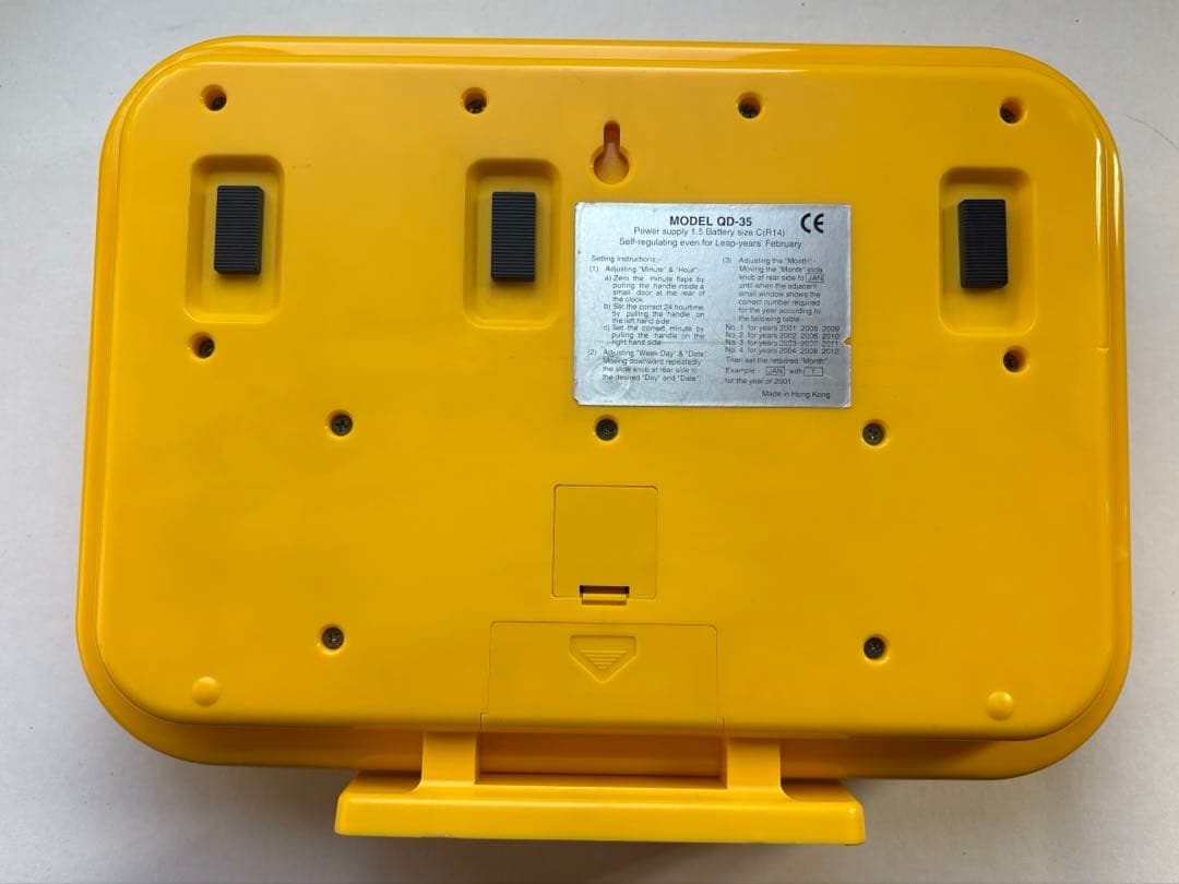 ★動作品★TWEMCO トゥエンコ パタパタ時計QD-35 イエロー 黄