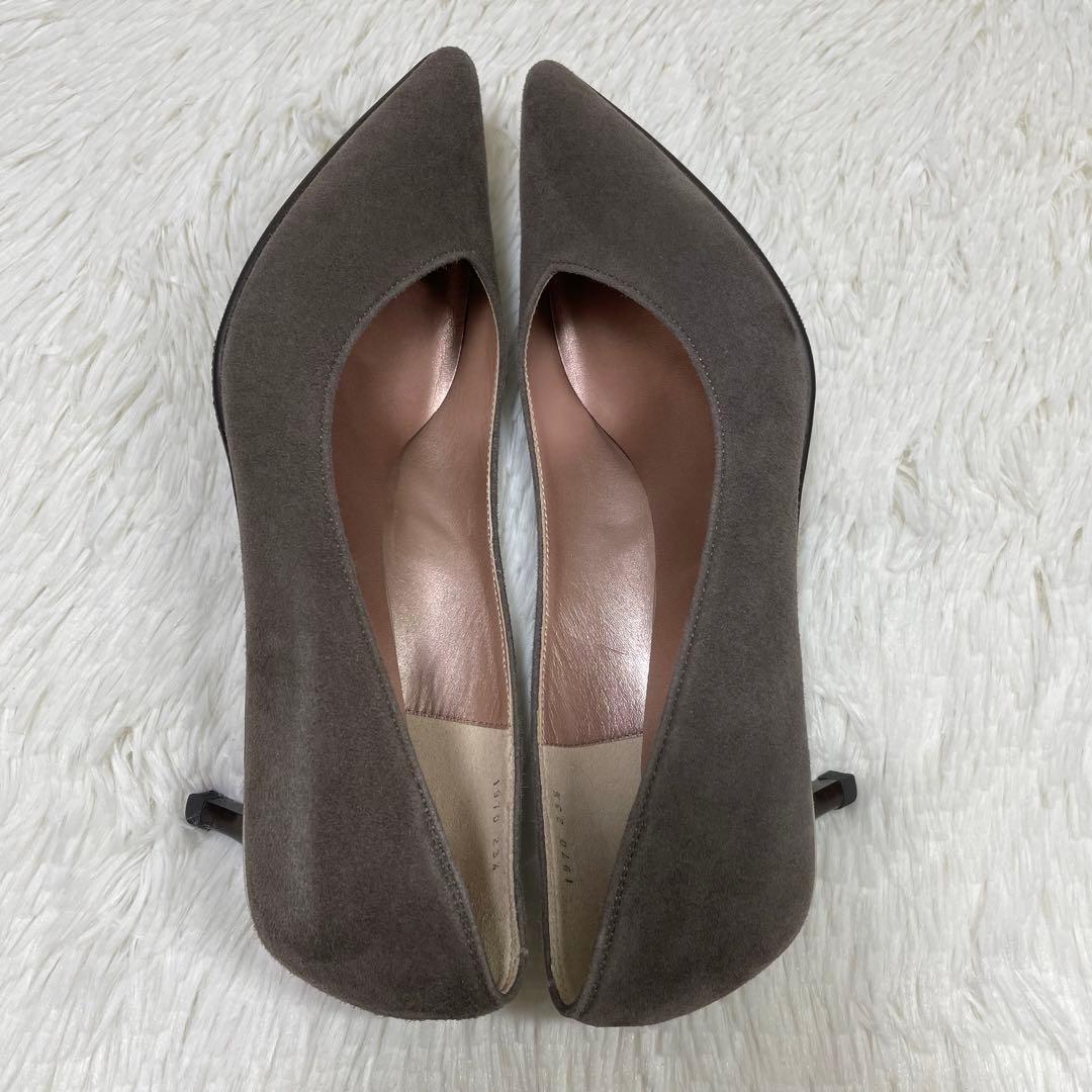 新品未使用品✨定価2.4万　銀座かねまつ　パンプス　スエード　グレー　23.5