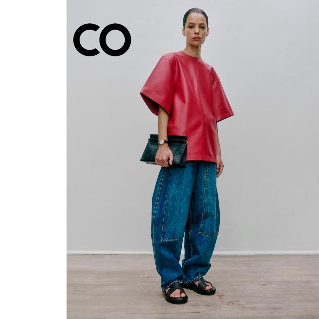 9万 新品 CO デニム　ハイウエスト パッチ バルーン デニム パンツ 25