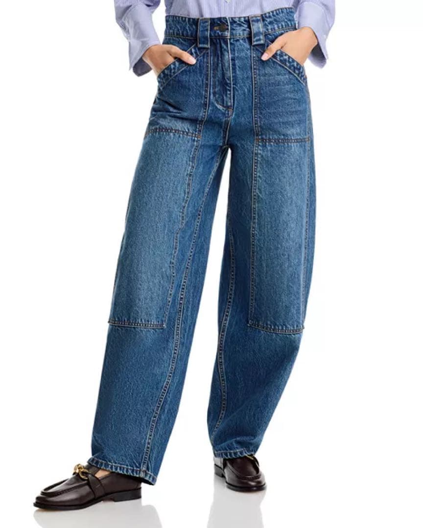 9万 新品 CO デニム　ハイウエスト パッチ バルーン デニム パンツ 25