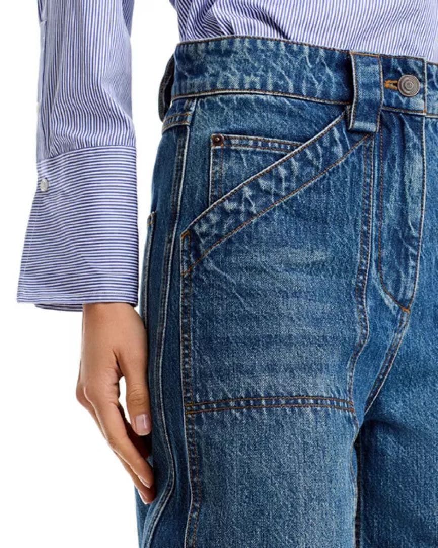 9万 新品 CO デニム　ハイウエスト パッチ バルーン デニム パンツ 25