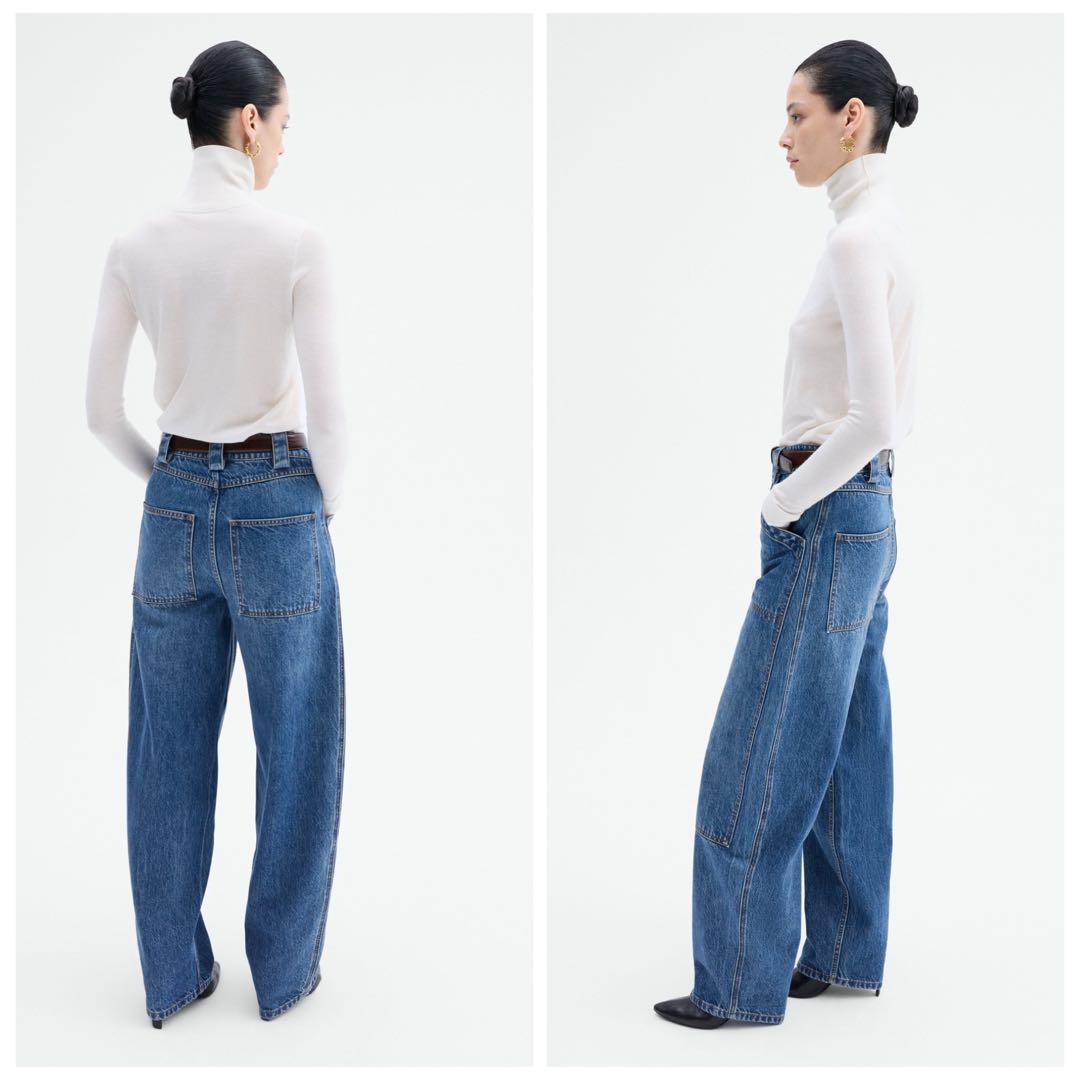 9万 新品 CO デニム　ハイウエスト パッチ バルーン デニム パンツ 25