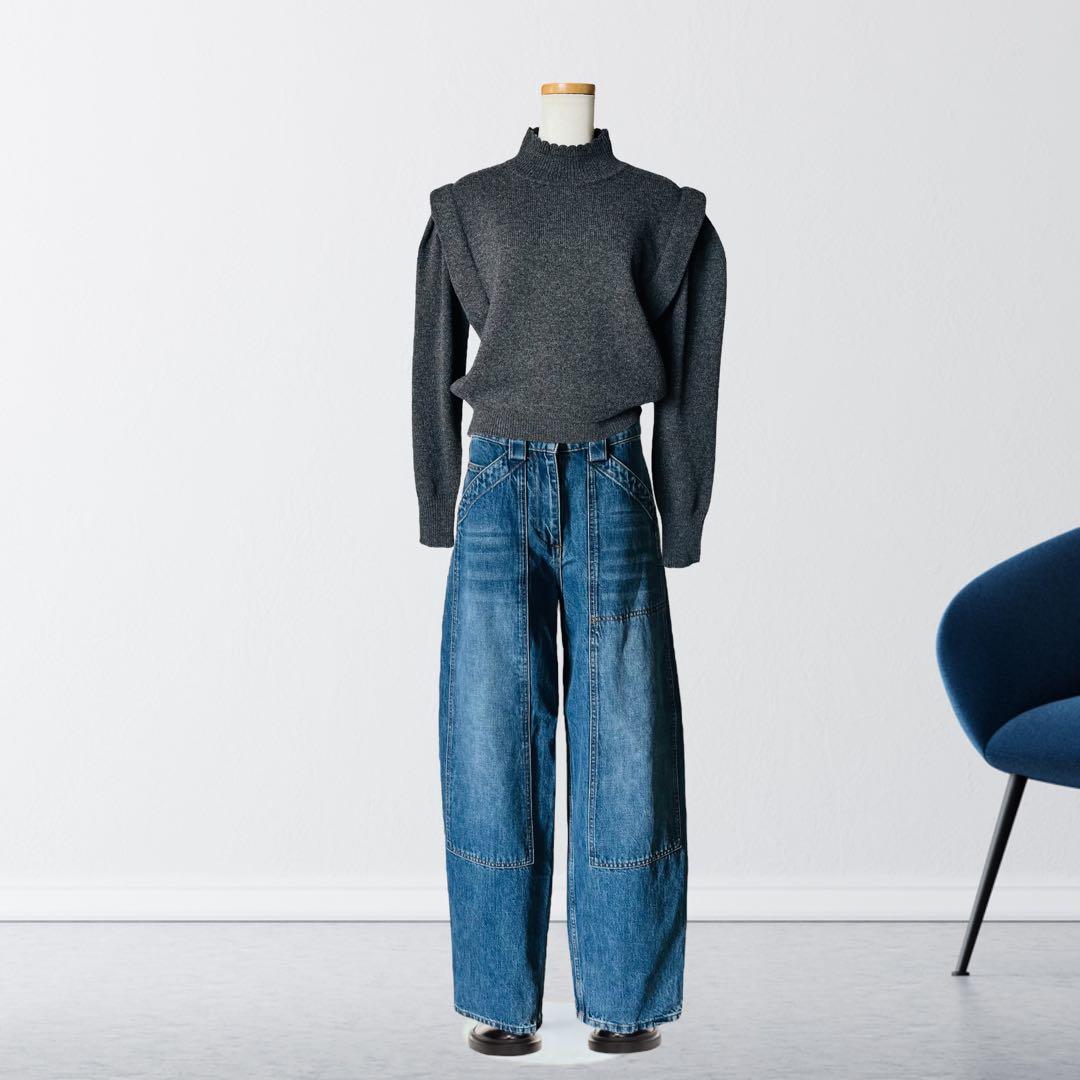 9万 新品 CO デニム　ハイウエスト パッチ バルーン デニム パンツ 25