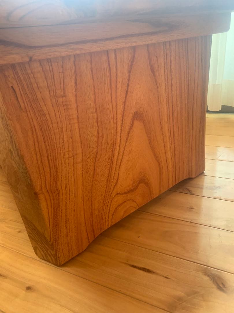 最終値下げ✨勿体ない利用&重厚リビングローテーブル、TVボード(栴檀一枚板天板)