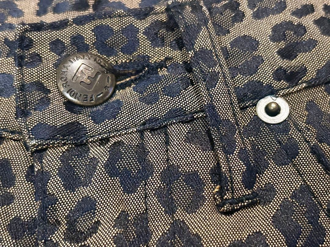 FENDI パンツ ジャガード レオパード 総柄 ロゴ ビンテージ