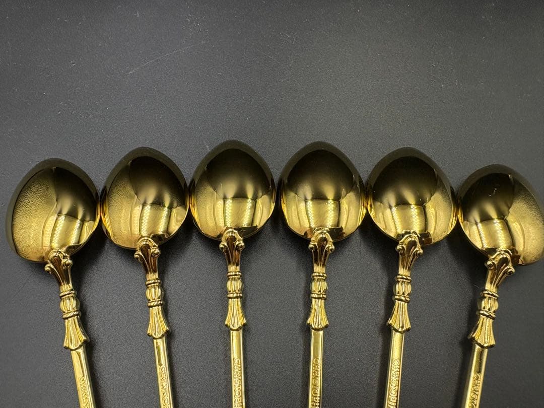 クリストフウィドマン銀器 フォーク&スプーン6本セット カトラリー 24金メッキ
