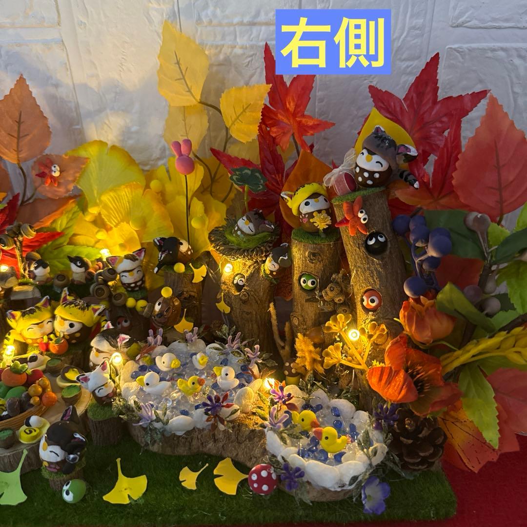 どんぐりアート♡猫帽子　紅葉狩りBIGオブジェ♡