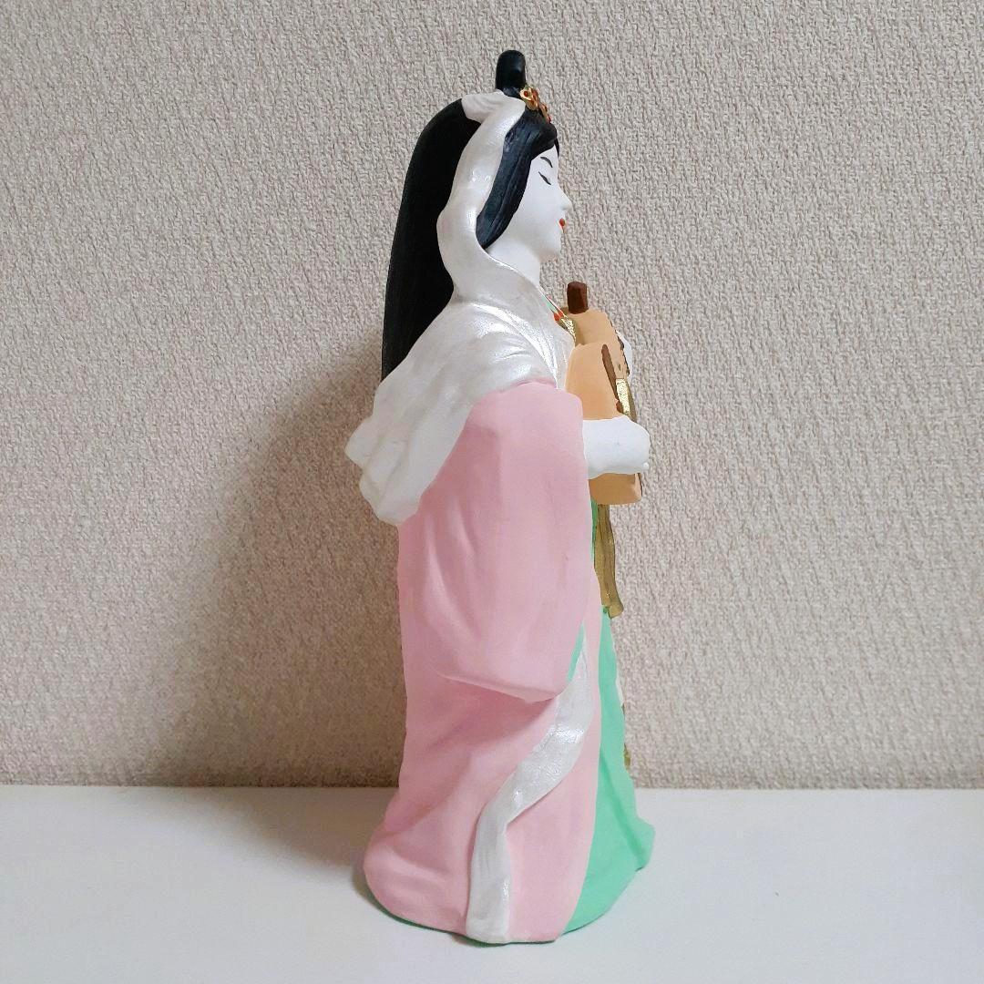 092　開運招福の縁起物！陶器製　笑門七福神　弁財天　特大 昭峰作