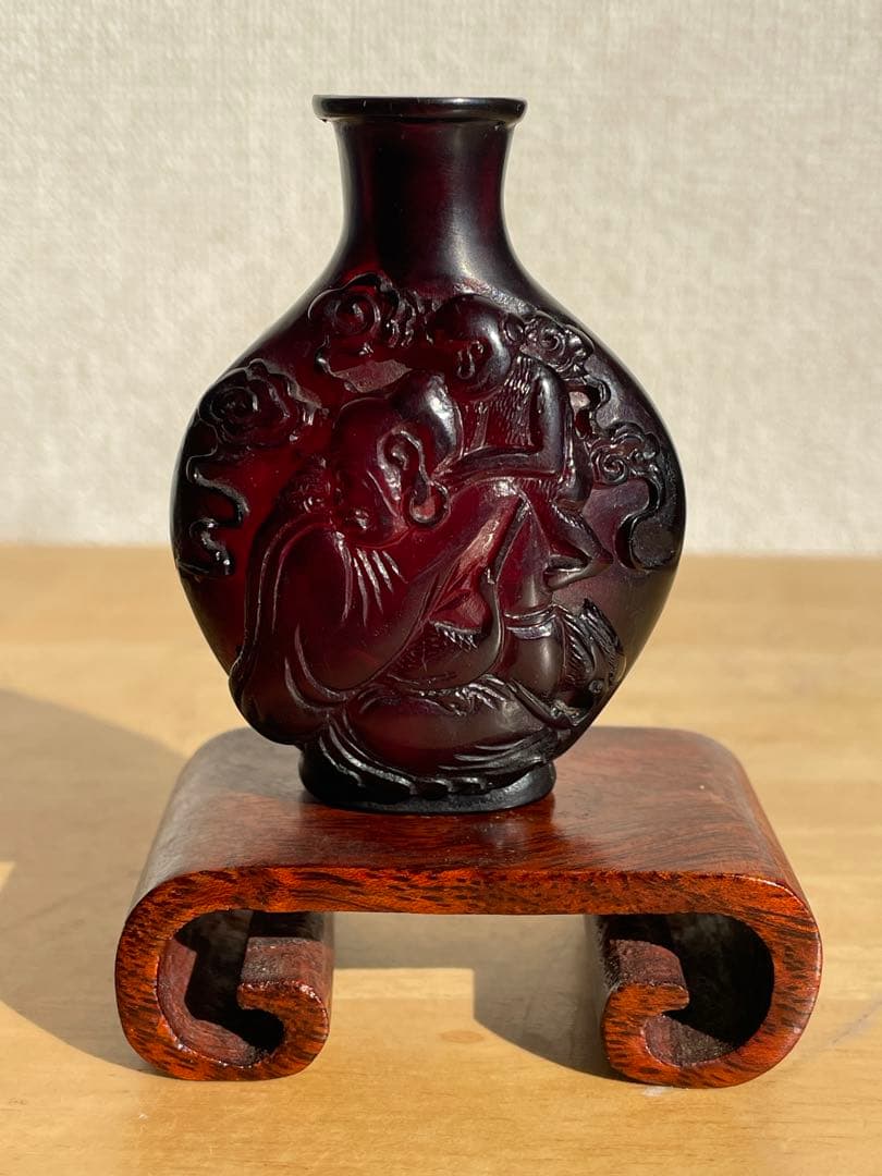 透ける　琥珀？ 珍しい小瓶　アンティーク　香水瓶　骨董品