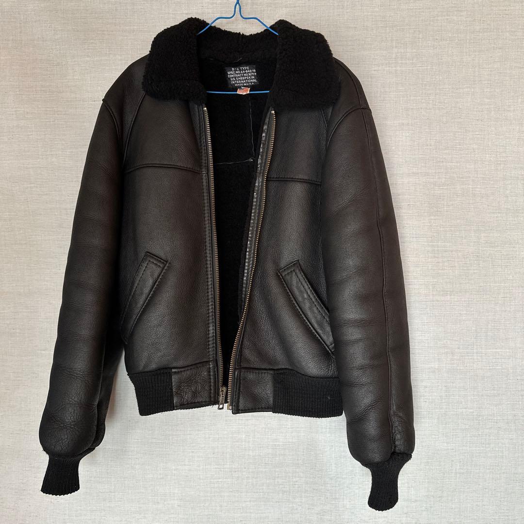 B-6タイプ 羊皮革ジャケット 黒