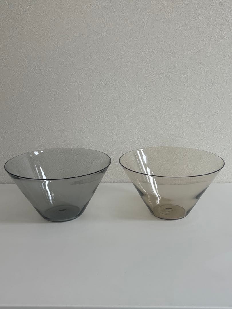 ritoglass 永木卓　鉢　グレー　アンバー　2点　ガラスボウル　ガラス鉢