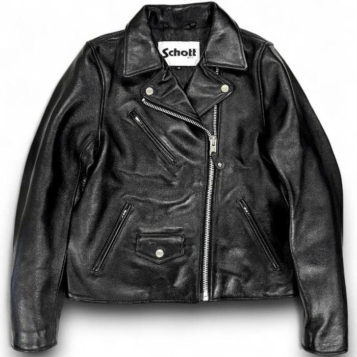 ショット ラムレザー ダブルライダース レザージャケット 定7.4万 M