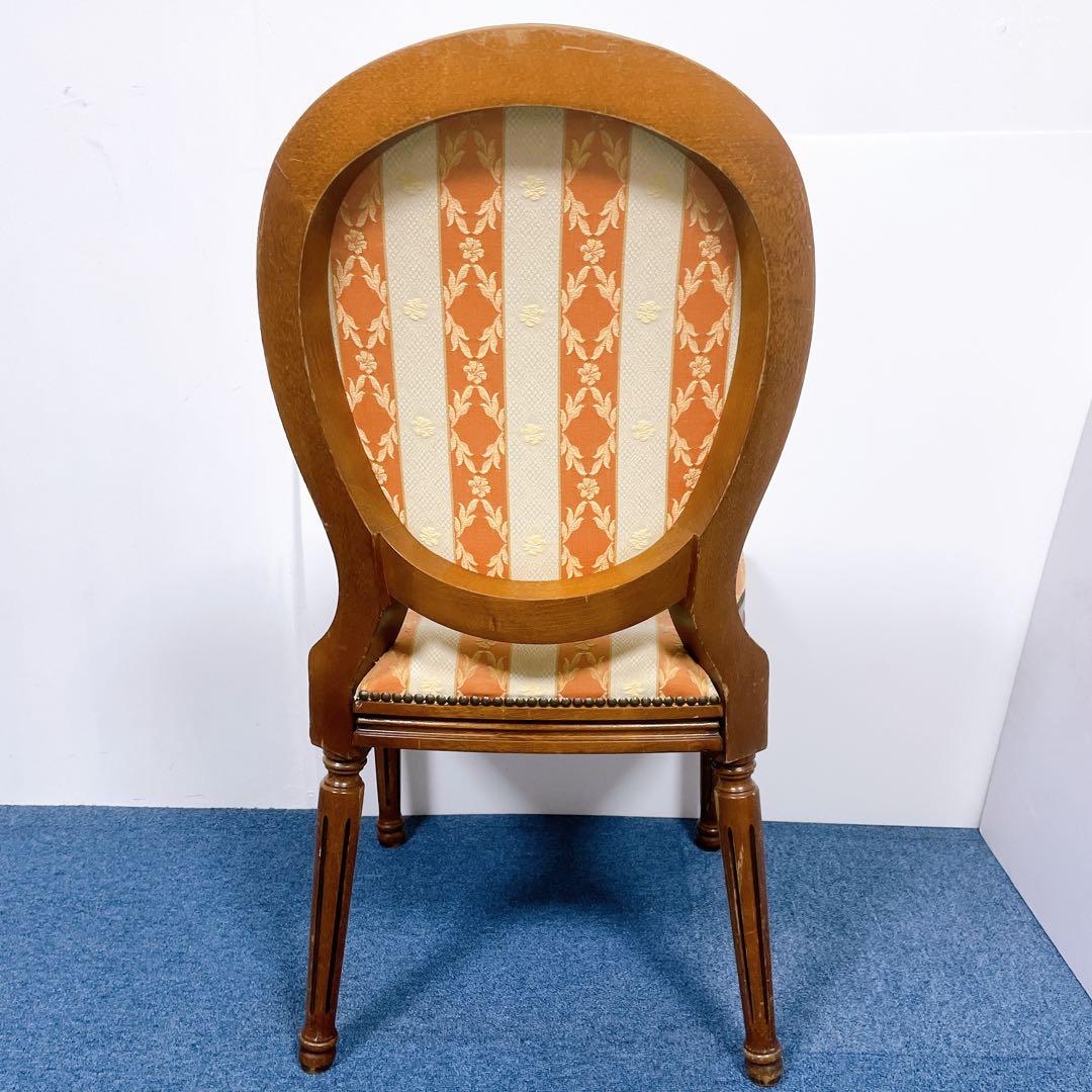 【フランスアンティーク②】ルイ16世様式 華麗ストライプ織物張 メダリオンチェア