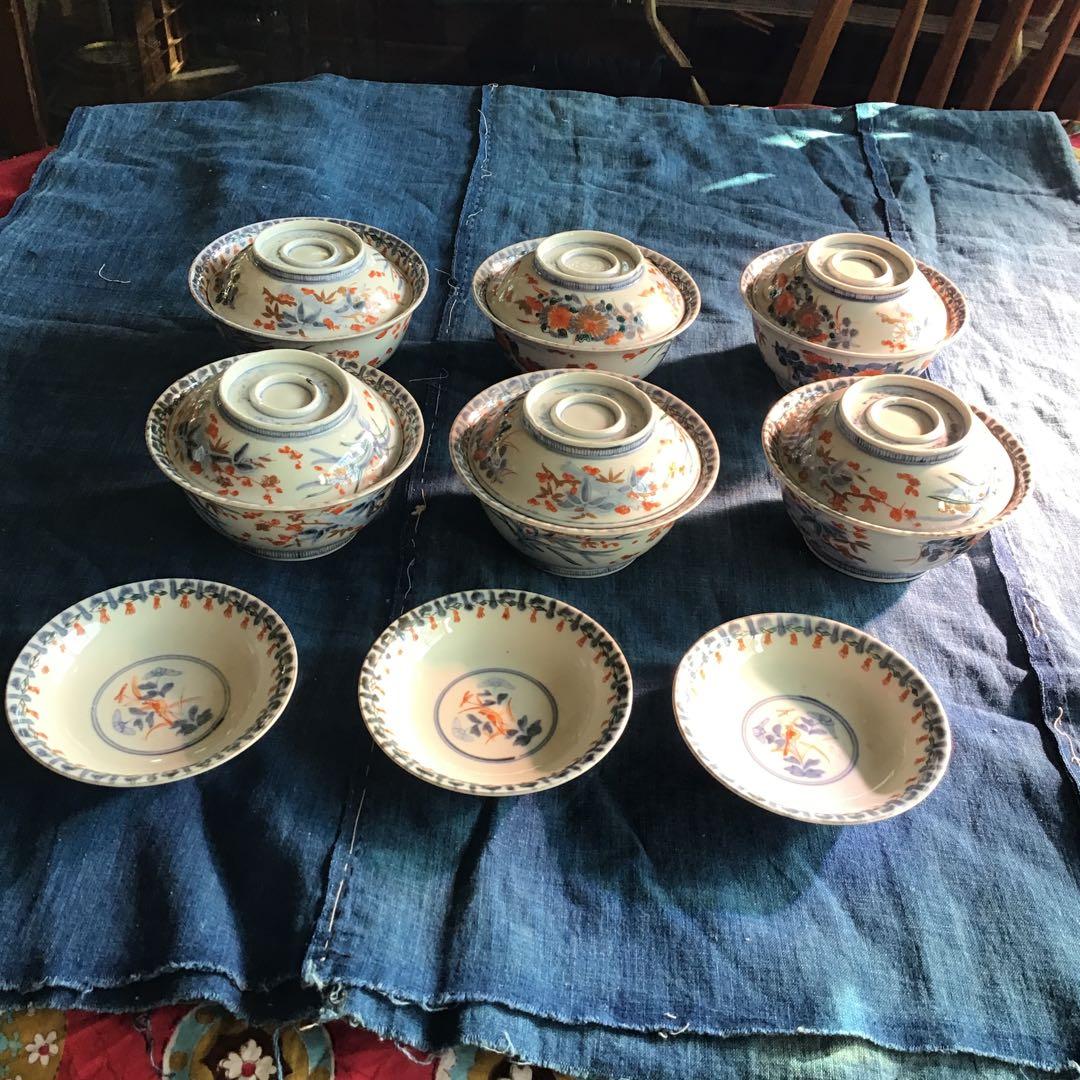 古伊万里　錦手　色絵茶碗　おまけ付き　江戸時代