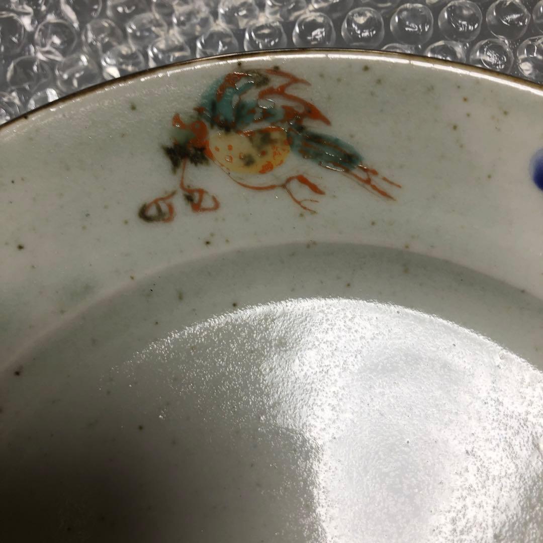 伊藤聡信さん　色絵　大皿　鳥　花