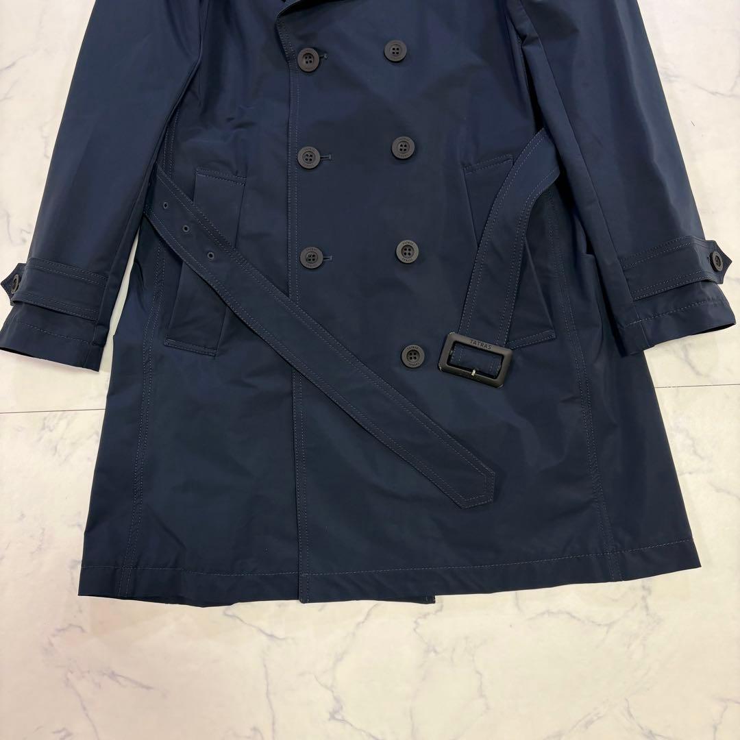 美品 TATRAS ダブル トレンチコート ネイビー ポーランド製 Mサイズ