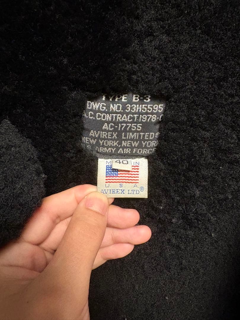 ✴*◆様 AVIREX B-3 フライトジャケット 40 ブラック