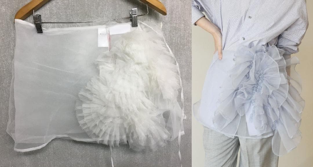 マージ 25ss タグ付き 新同 ショート ラップ スカート 白