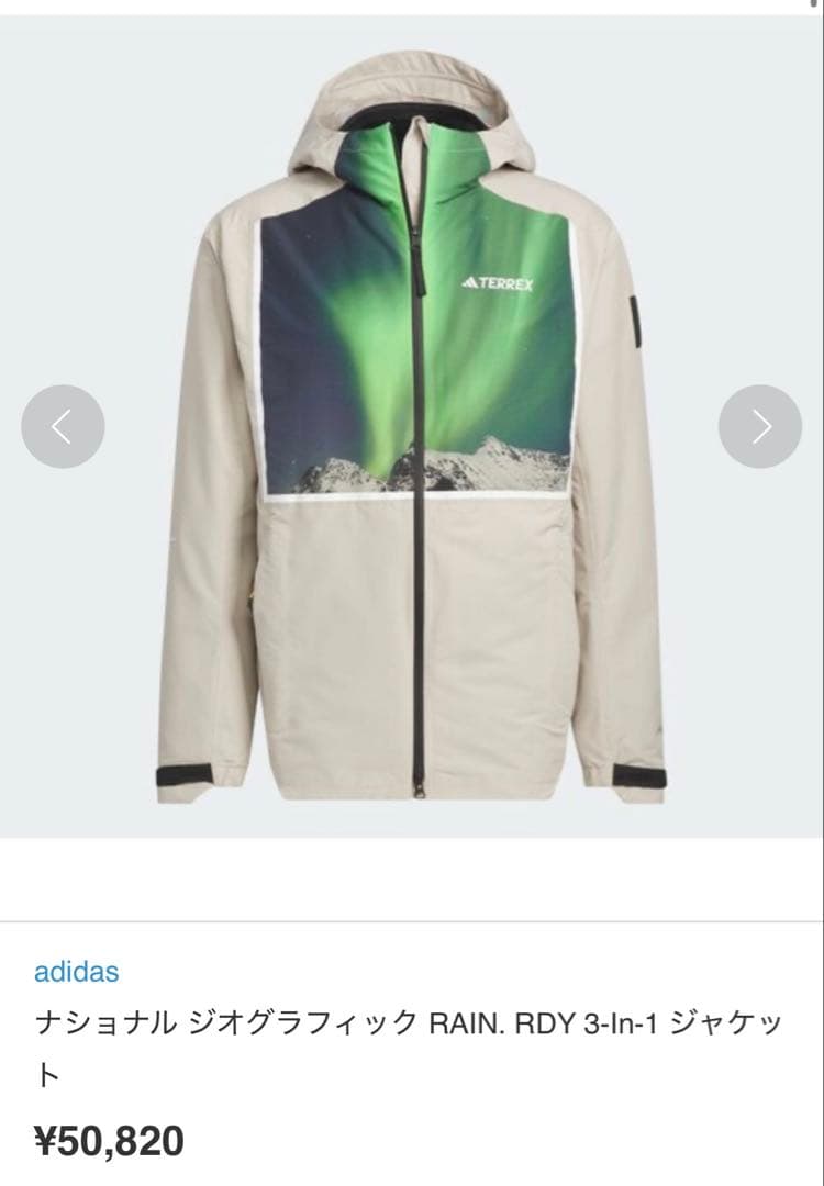 アディダス TERREX ベージュ/緑 アウター　インナーセット