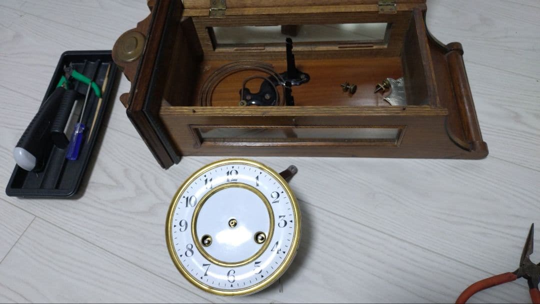 柱時計 掛け時計 精工舎 スリゲル型 節硝子 ジャンク