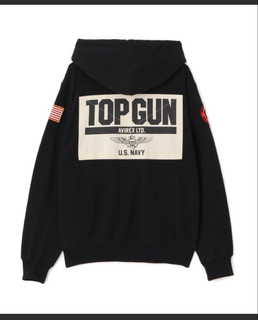 AVIREX TOP GUN U.S. NAVY パーカー ブラック