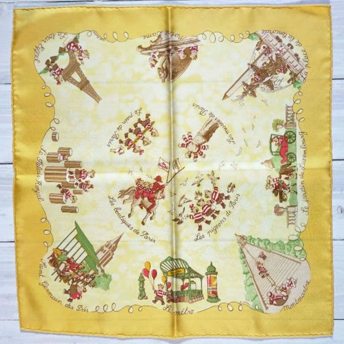 ☘️美品☘️ HERMES カレ45　いたずら三つ子　ガヴロッシュ　プチカレ