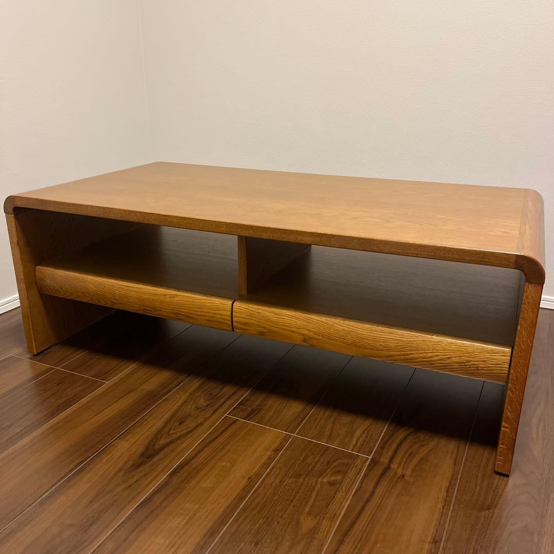 浜本工芸　天然木シンプルセンターテーブル 引き出し付き　1100