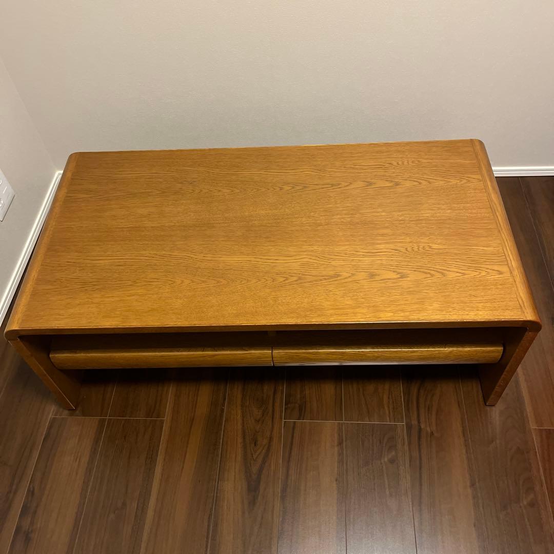 浜本工芸　天然木シンプルセンターテーブル 引き出し付き　1100