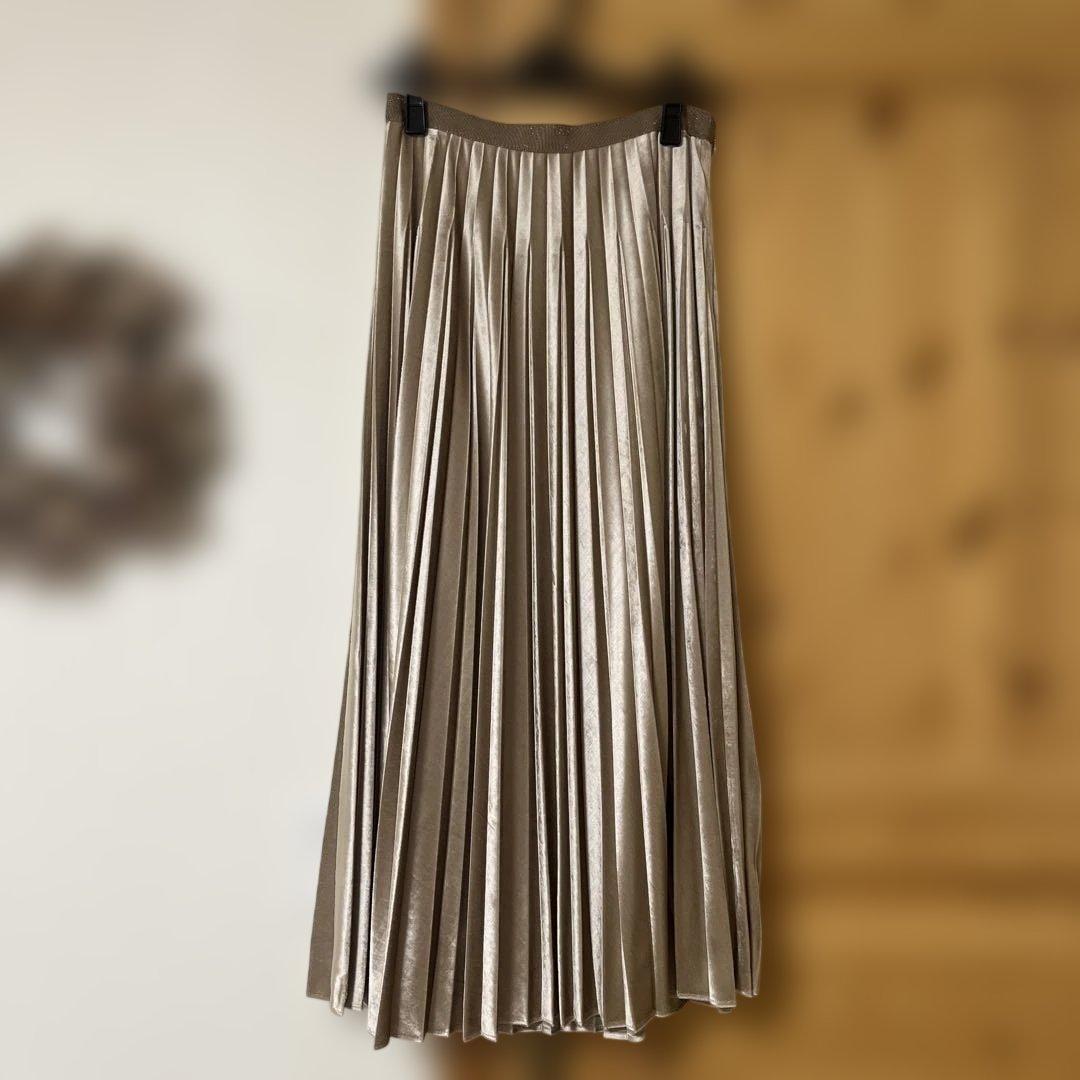 モラビトブラン　プリーツロングスカート ブラウン38