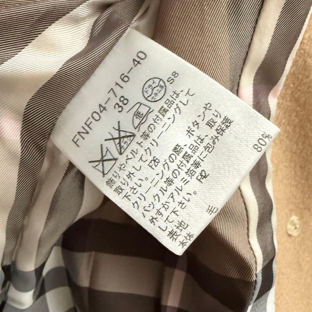 バーバリーブルーレーベル　ナポレオンコート　ノバチェック　キャメル　38　Y2K