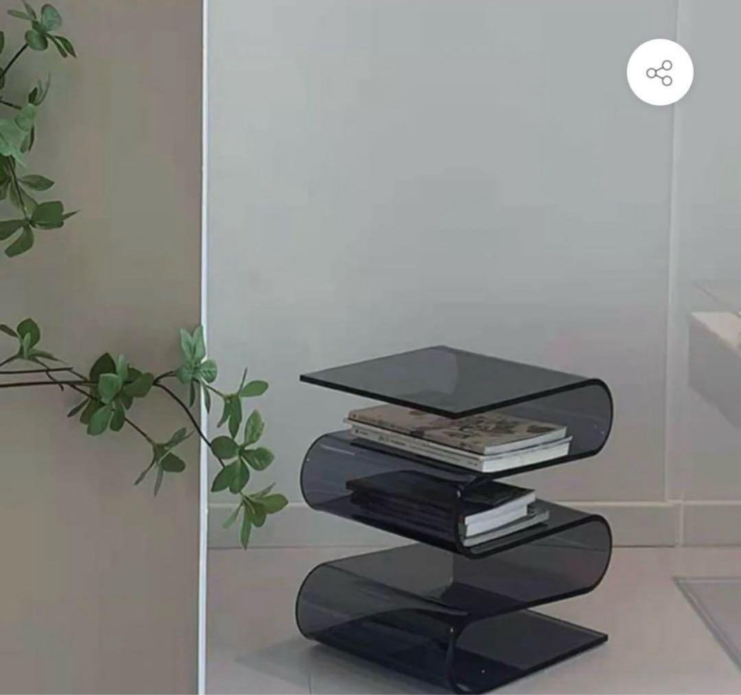 6johan WAVE SIDE TABLE クリアブラック