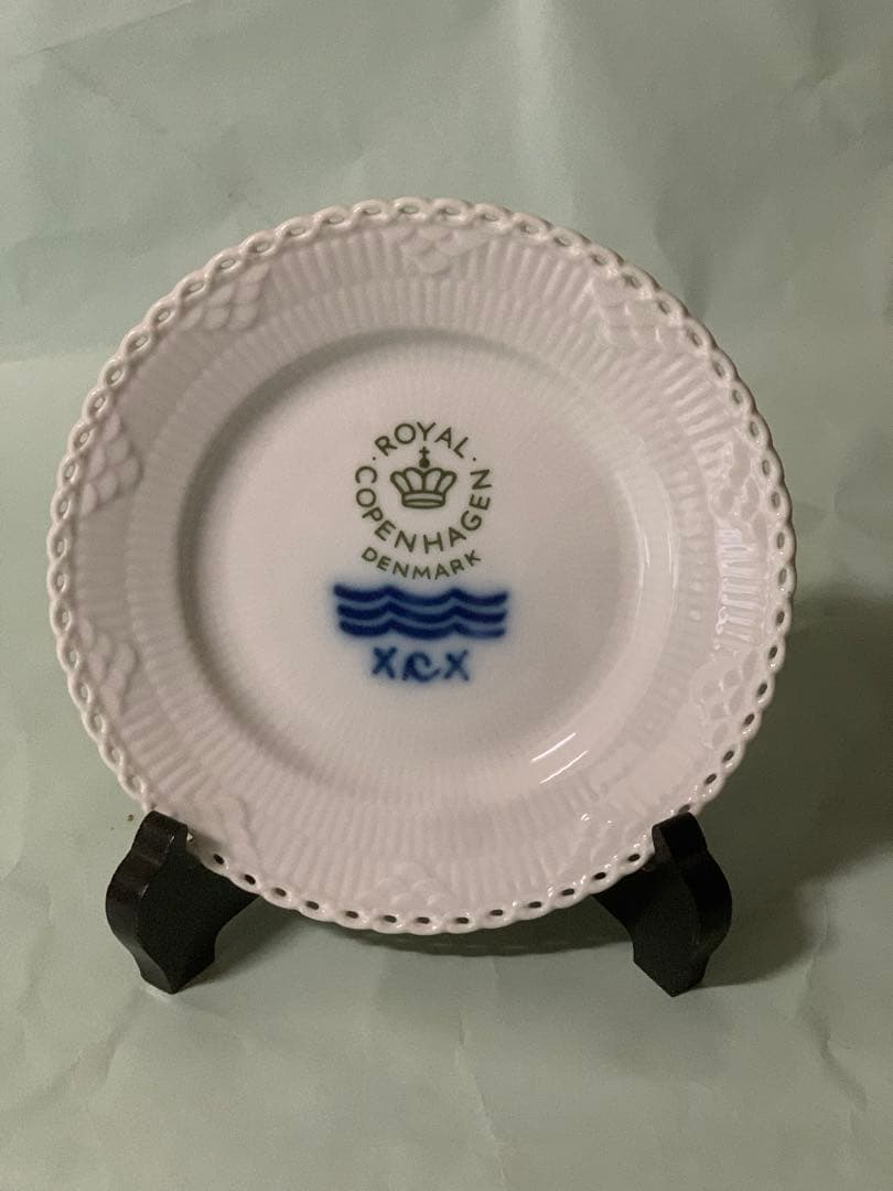 ロイヤルコペンハーゲン　ブルー、ホワイトフルーテッドフルレース6点セット、