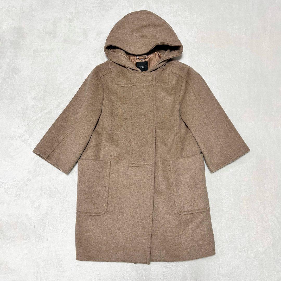 ウィークエンド マックスマーラ ラマウール フード付き ロングコート 比翼 36