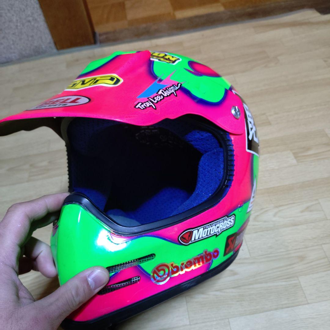 SHOEI　オフロード スカルデザイン ジェットヘルメット　ミラーゴーグル付き
