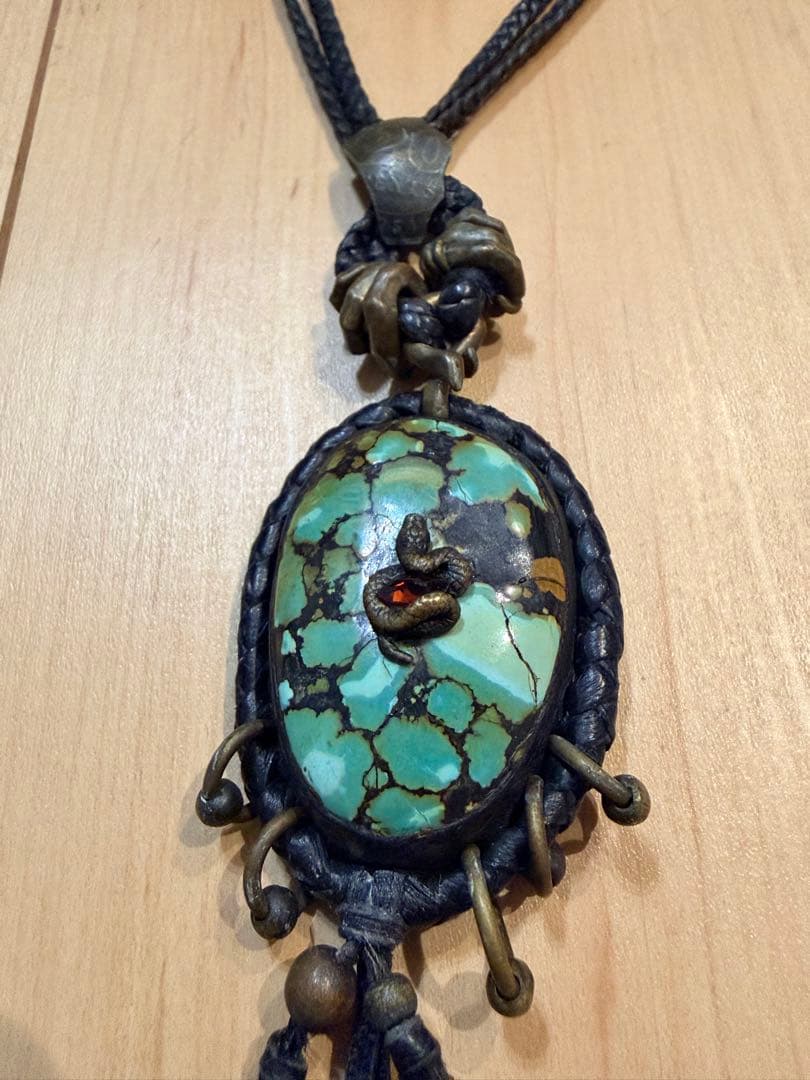 14th addition Wild Heart ターコイズ レザーネックレス