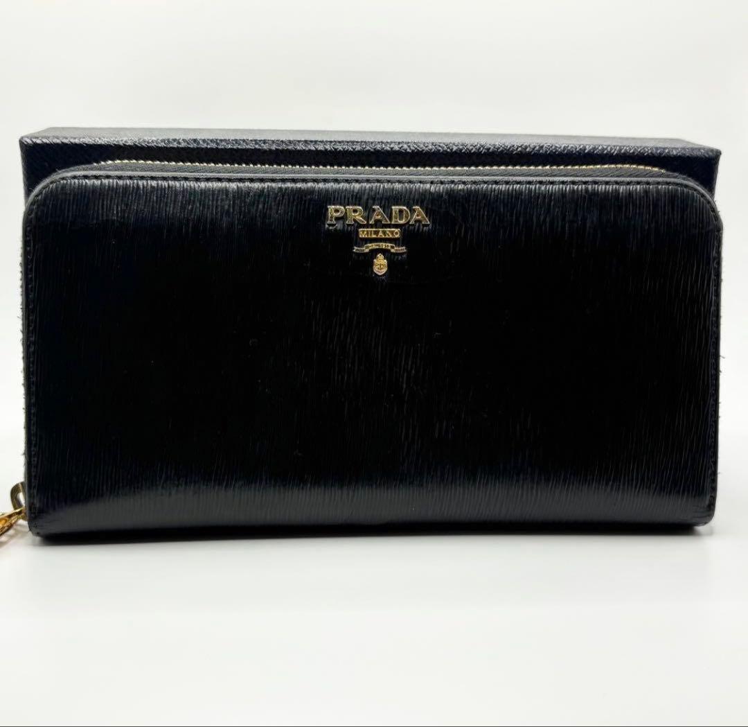 PRADA 黒 レザー 長財布