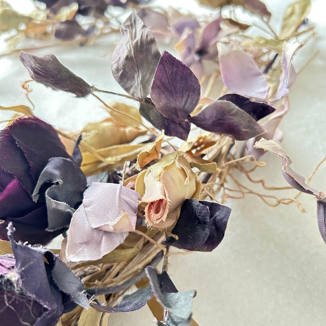 【染め布花】　シックな色合いのリース　ハンドメイド